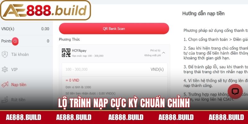 Lộ trình nạp cực kỳ chuẩn chỉnh