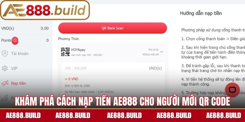 Khám phá cách nạp tiền AE888 cho người mới bằng QR code