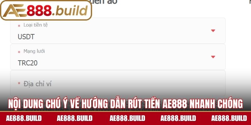 Nội dung chú ý về hướng dẫn rút tiền AE888 nhanh chóng